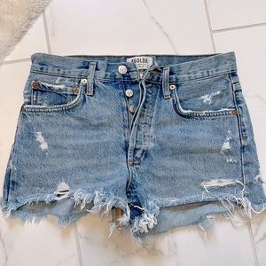 Agolde Parker Distressed Denim Shorts Size 25/2